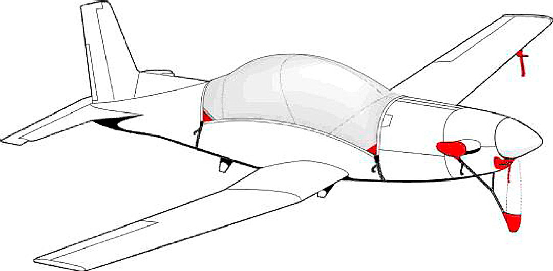 Pilatus PC-9 Canopy Cover, illustration