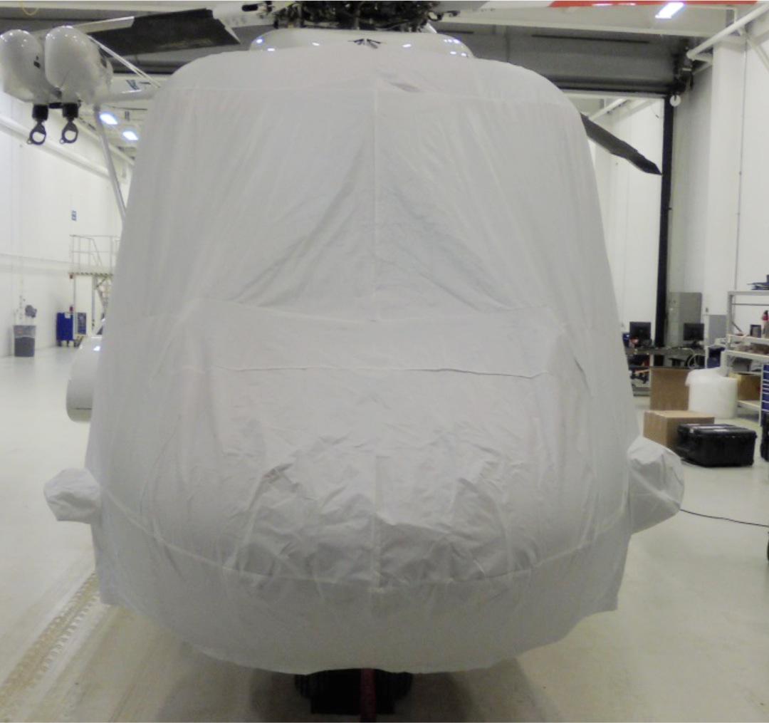 Sikorsky S-92 Windshield/Nose Cover, test fit cover