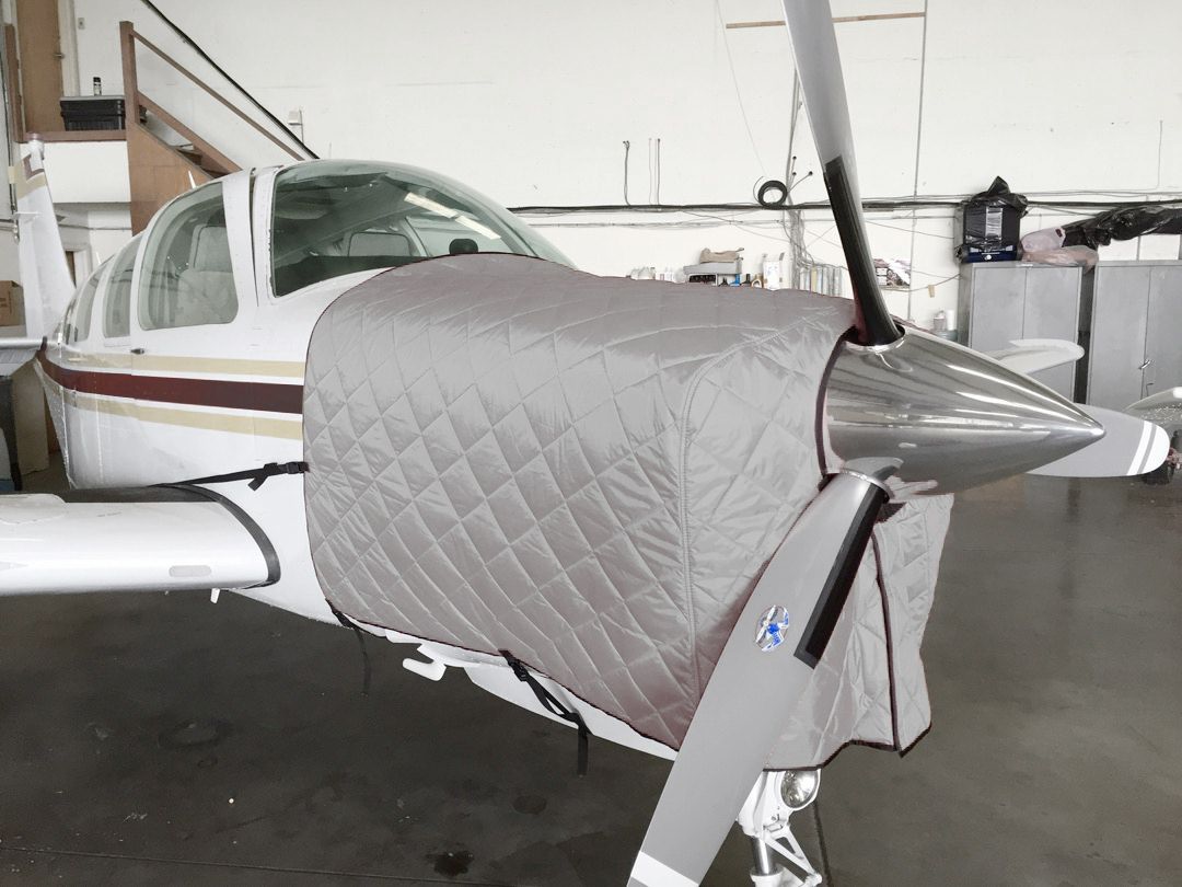 FOR INTERIOR USE. Beech Bonanza Insulated Hangar Blanket, available in Red or Silver