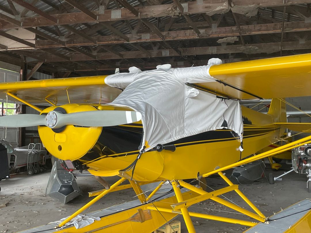 Piper PA-11 Over-Top Canopy Cover, extends to cover gas caps